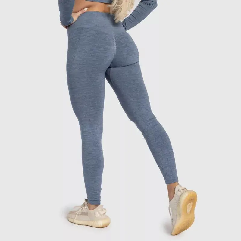 Magasderekú varrás nélküli leggings Iron Aesthetics Solid, kék