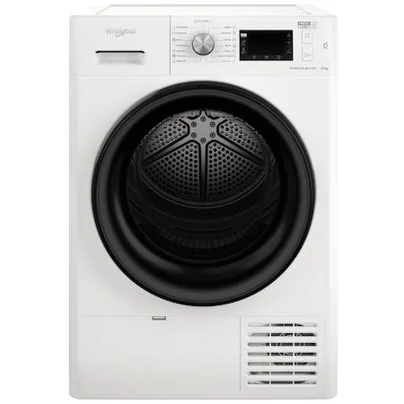 Whirlpool FFT D 8X3B EE hőszivattyús szárítógép, 8 kg, nagy digitális kijelző, BPM motor, 6. Érzék funkció, A+++ energiaosztály, fehér