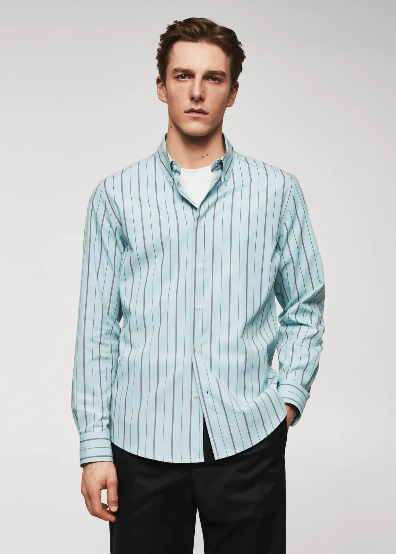 Csíkos slim fit pamuting