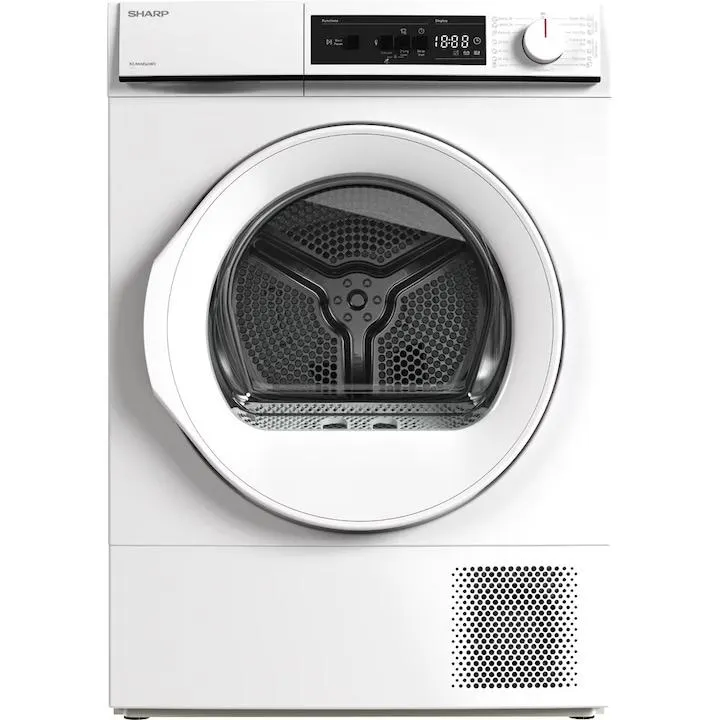SHARP KD-NHA8S6GWD-EE szárítógép, hőszivattyús, 8 kg, 15 program, D energiaosztály, fehér