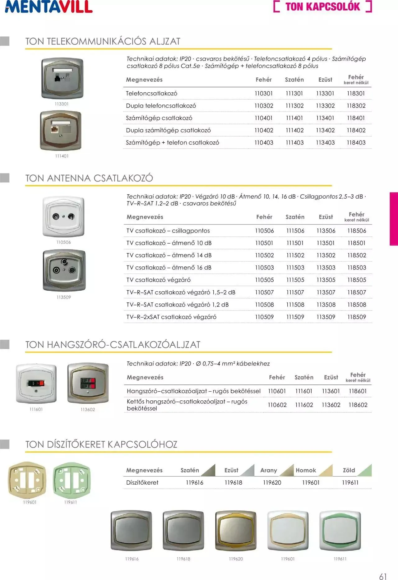 Katalógus Mentavill - Termékkatalógus 2022-2023 december 21.-tól december 31.-ig 2024. - Oldal 62
