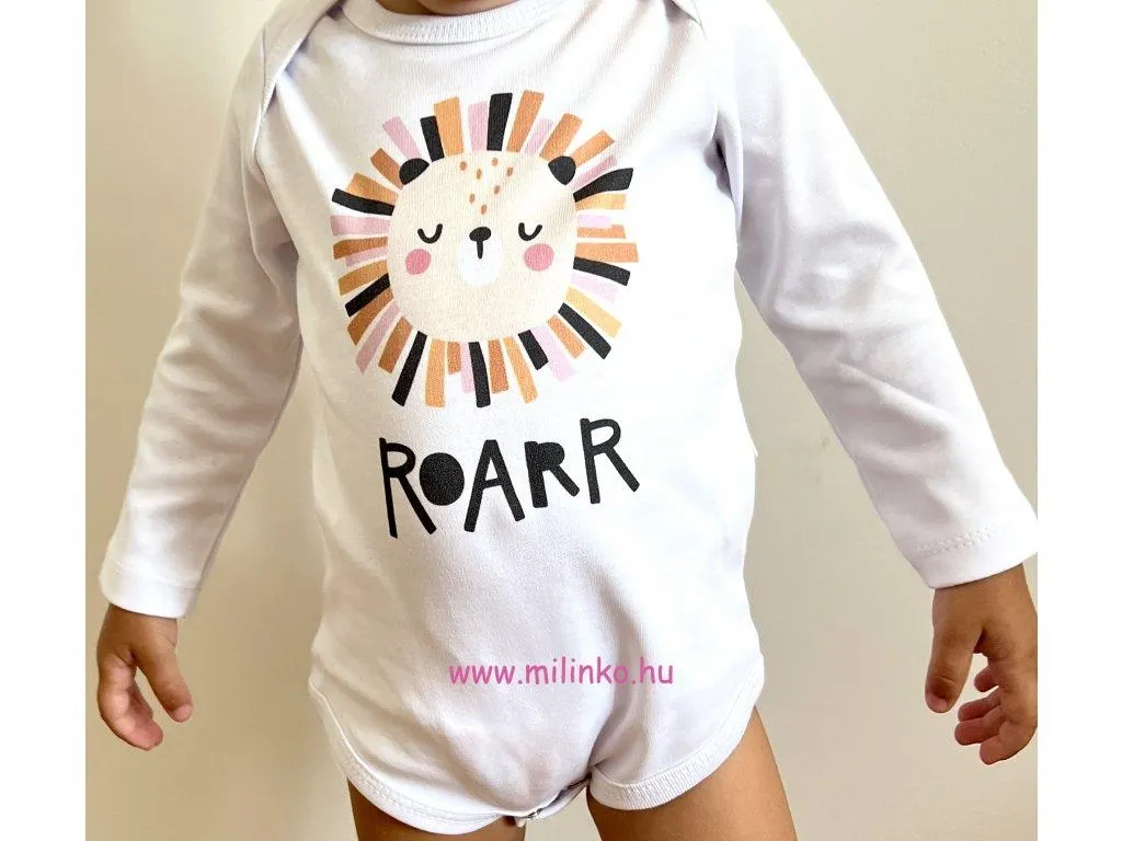 Egyedi baba body, hosszú ujjú- ROAR
