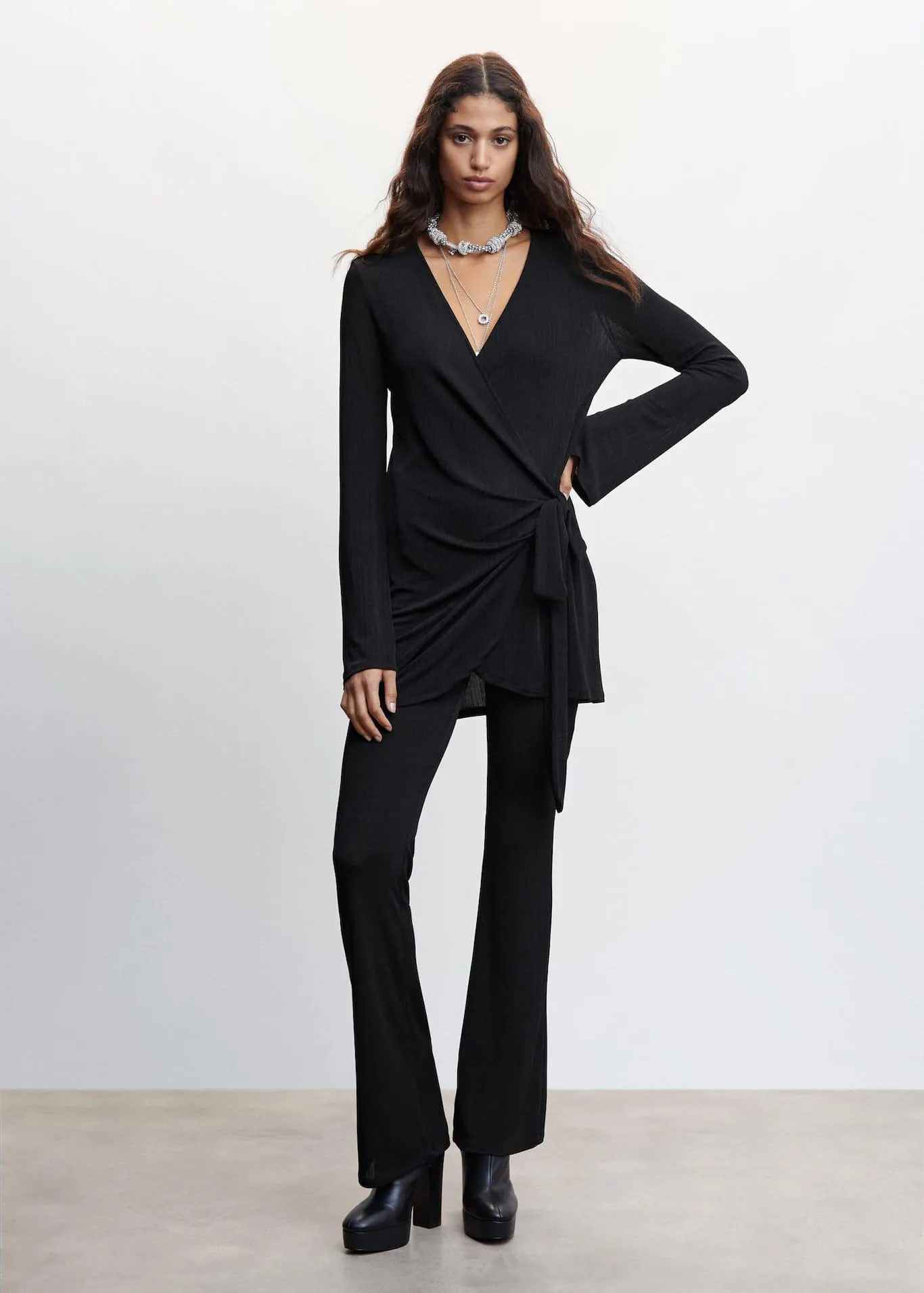 Keresztezett masnis kardigán