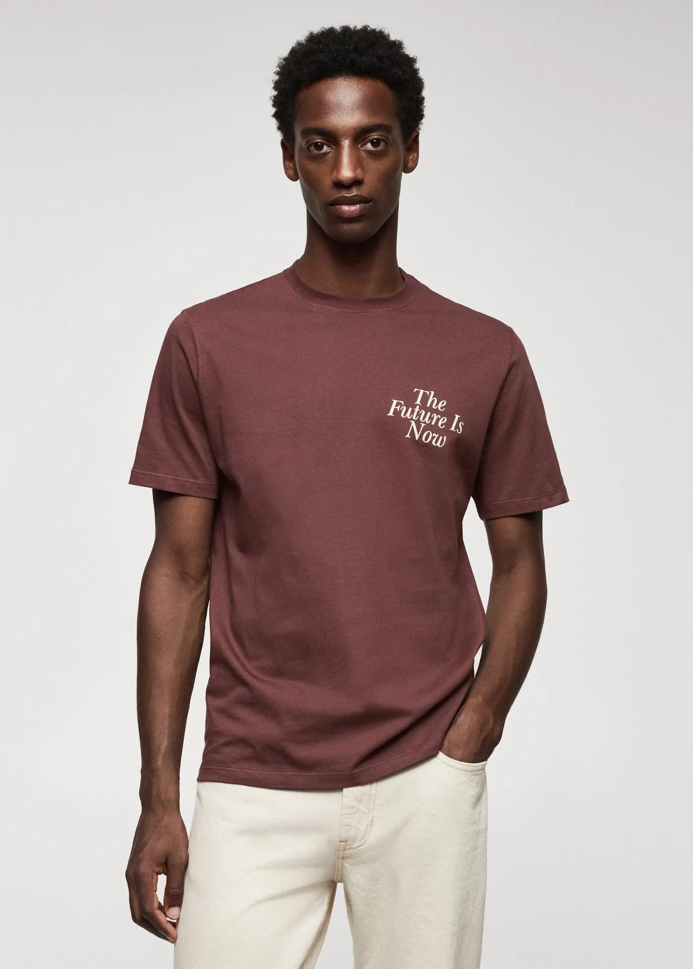 Camiseta 100% algodón estampado pecho