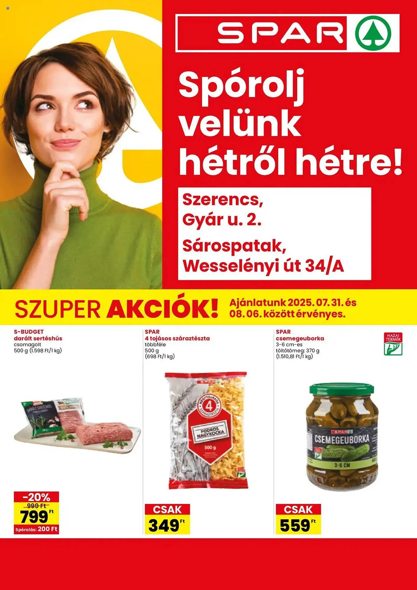 Katalógus Spar akciós újság július 31.-tól augusztus 6.-ig 2025. - Oldal 1
