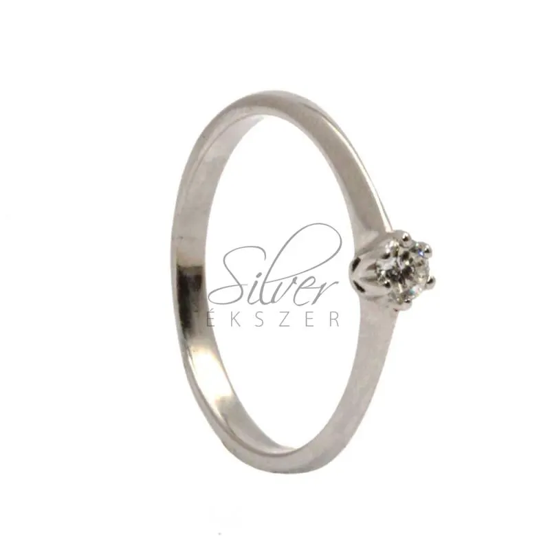 50-es méretű gyémánt köves fehér arany gyűrű