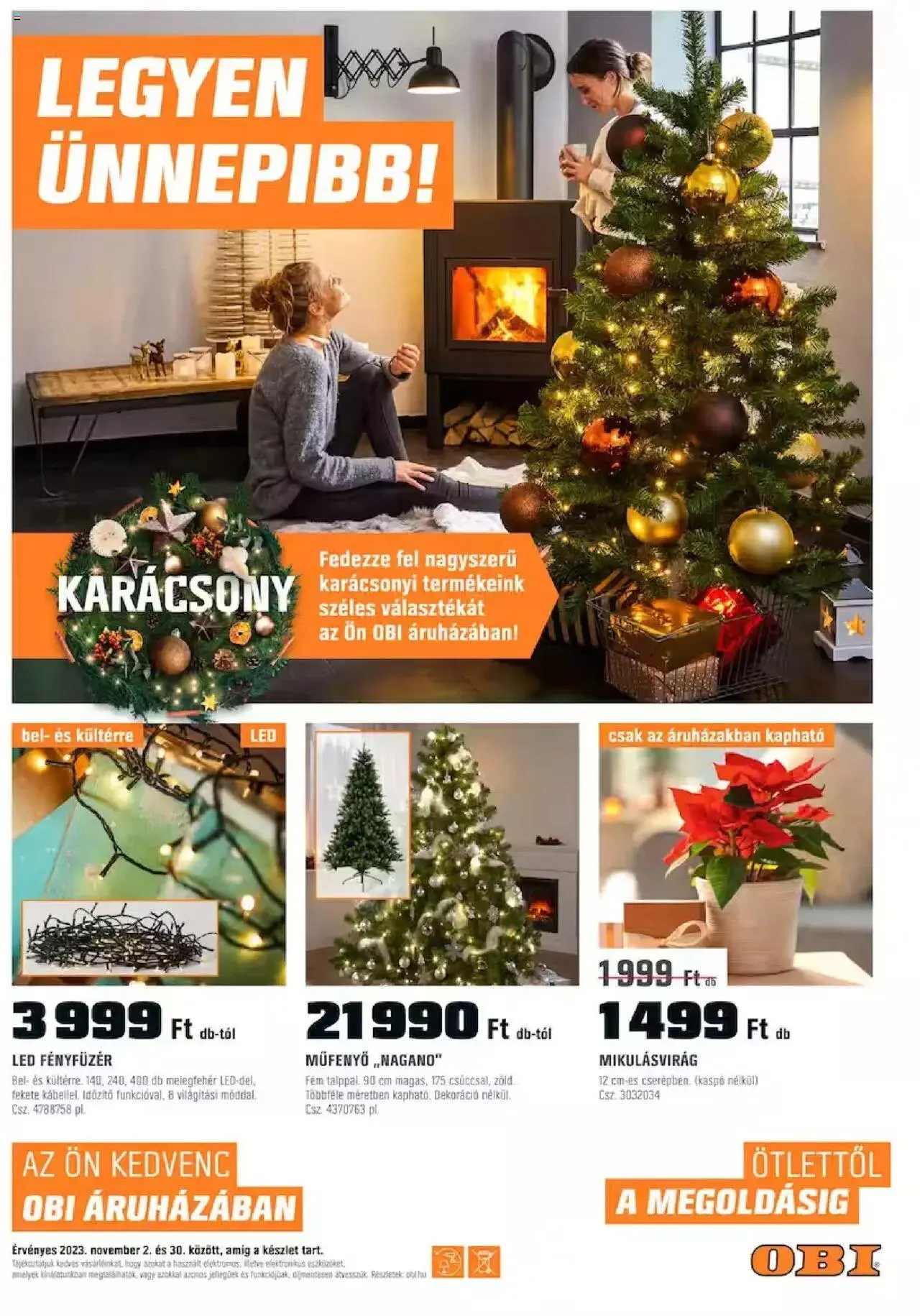 Katalógus OBI - Legyen ünnepibb! november 2.-tól november 30.-ig 2023. - Oldal 1