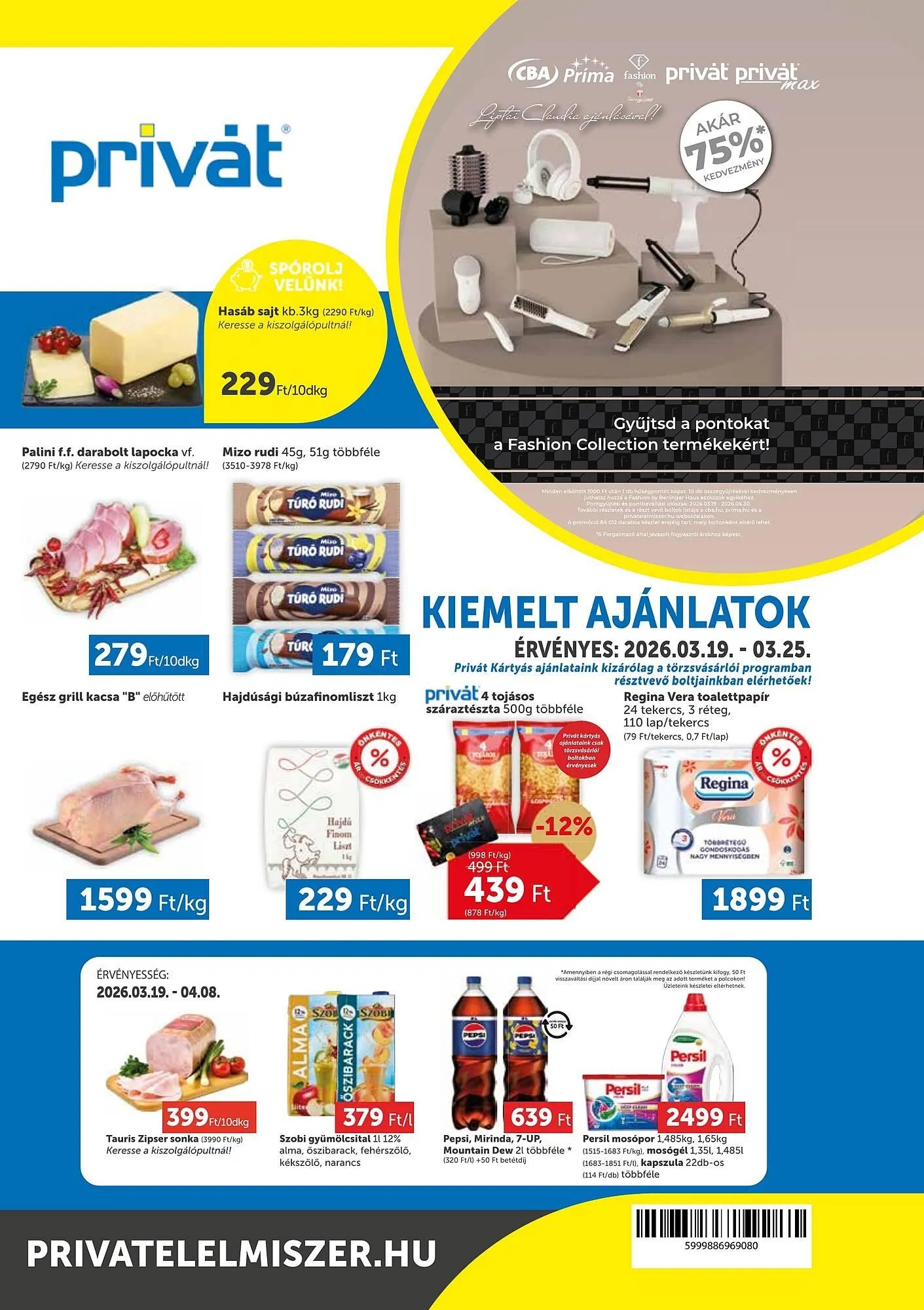 Katalógus PRIVÁT akciós újság március 19.-tól március 25.-ig 2026. - Oldal 1