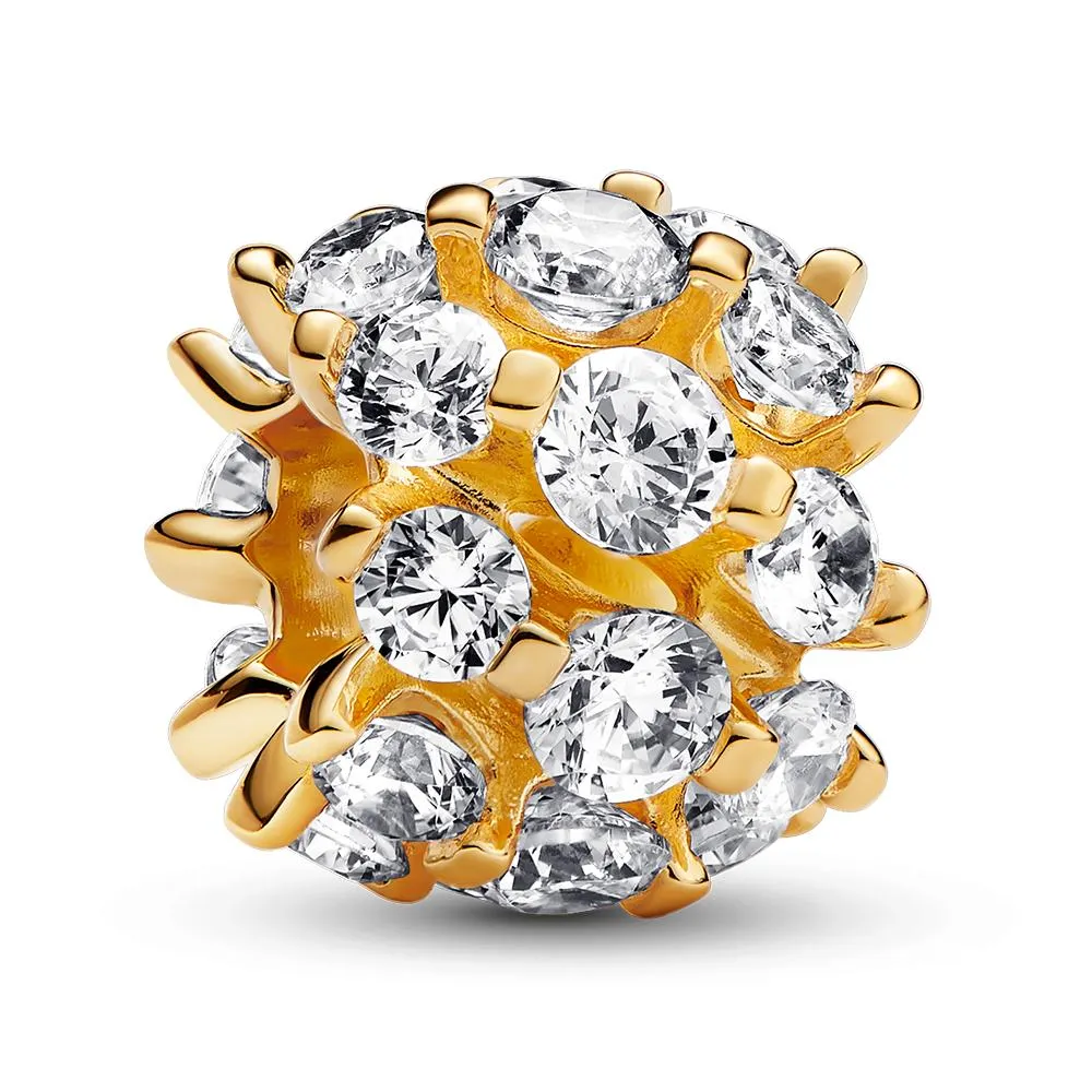 PANDORA aranyozott Szikrázó kerek charm