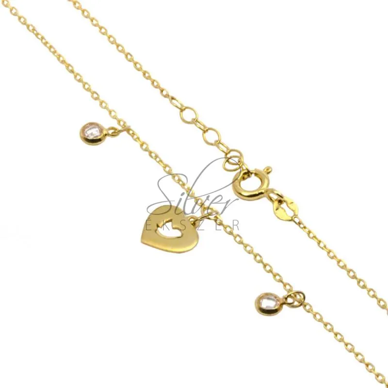 Sárga arany nyaklánc szívecskével