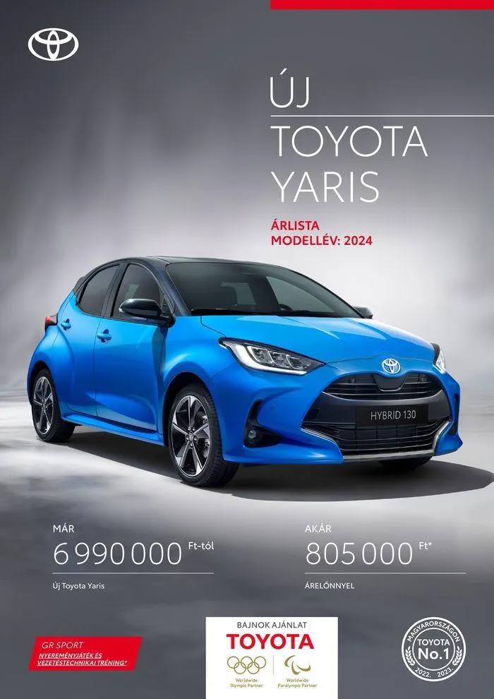 Katalógus Toyota Új YARIS Hybrid szeptember 24.-tól szeptember 24.-ig 2025. - Oldal 1