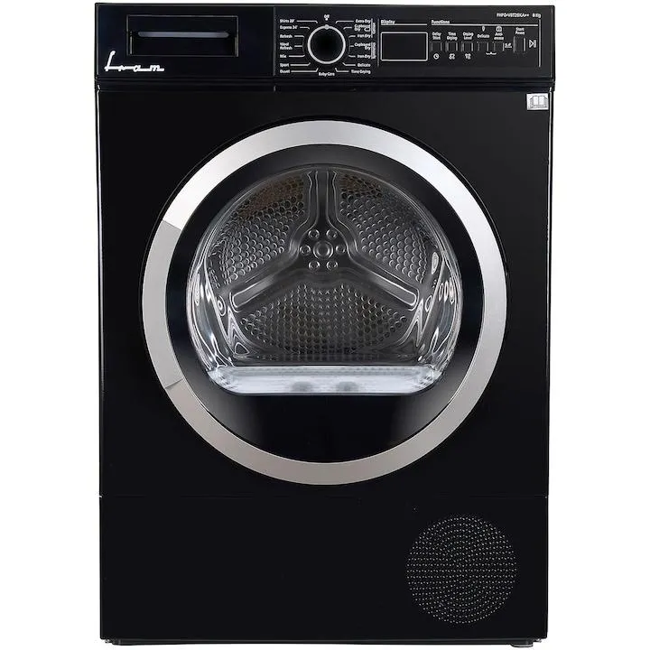 Fram FHPD-V8T2BKA++ Hőszivattyús szárítógép, 8 kg, LED kijelző, Dob világítás, Késleltetett indítás, Gyűrődésgátló, A+/E energiaosztály, Fekete