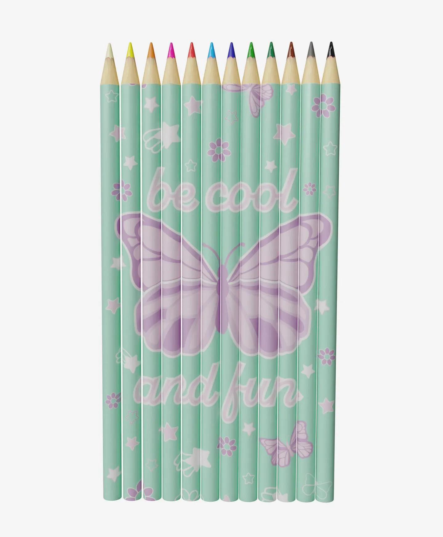 12 darabos ceruza szett pillangó mintával