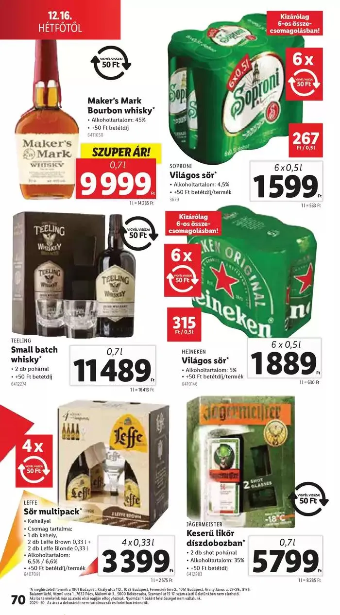 Katalógus Akciós újság – 50. hét december 12.-tól december 18.-ig 2024. - Oldal 70