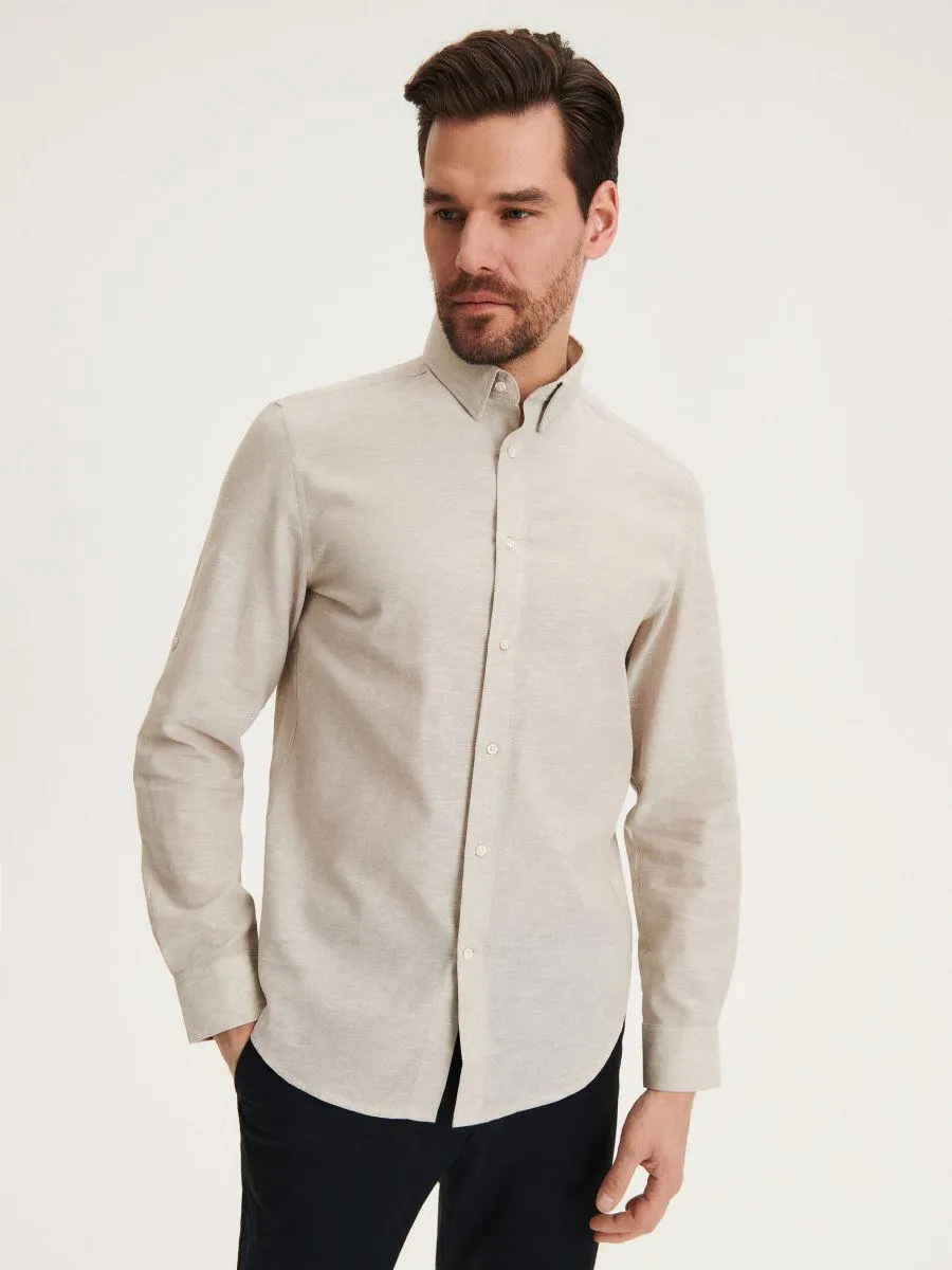 Regular szabású, lenben gazdag ing