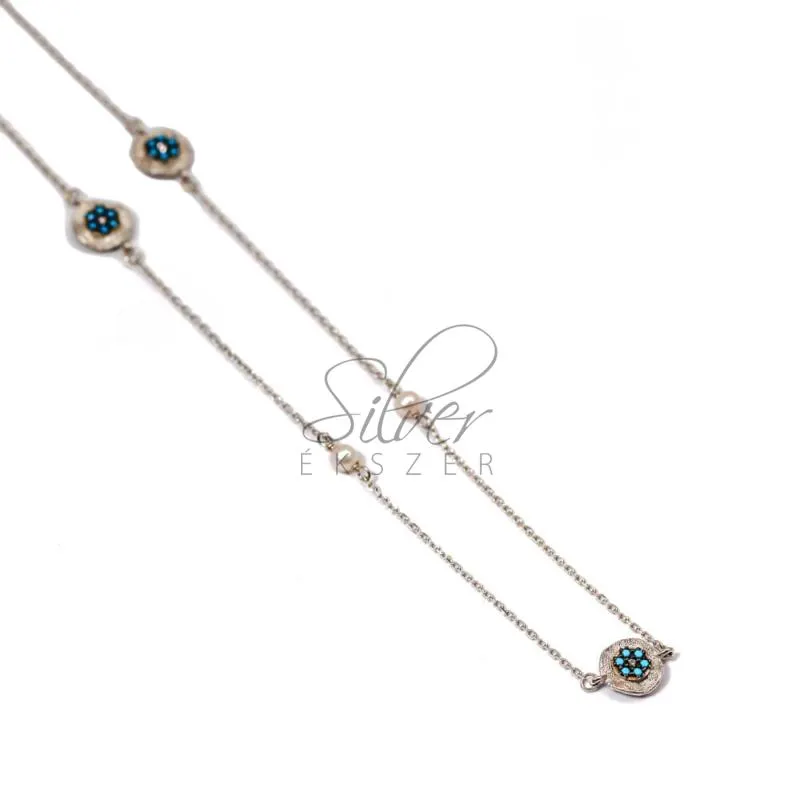 Fehér arany virágos női nyaklánc