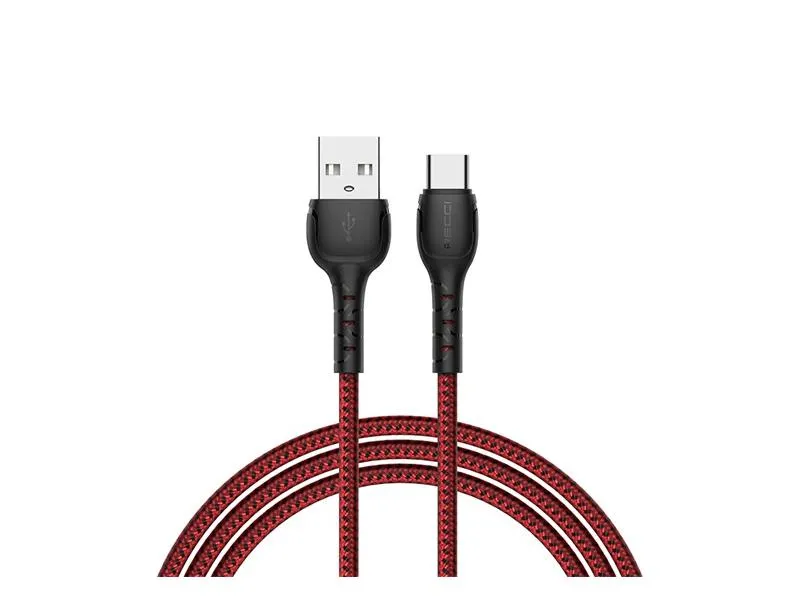 Recci RTC-N16CR 3A USB Type-C szövet kábel, 1 m