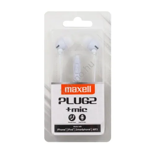 Maxell Plugz + Mic Fehér Fülhallgató