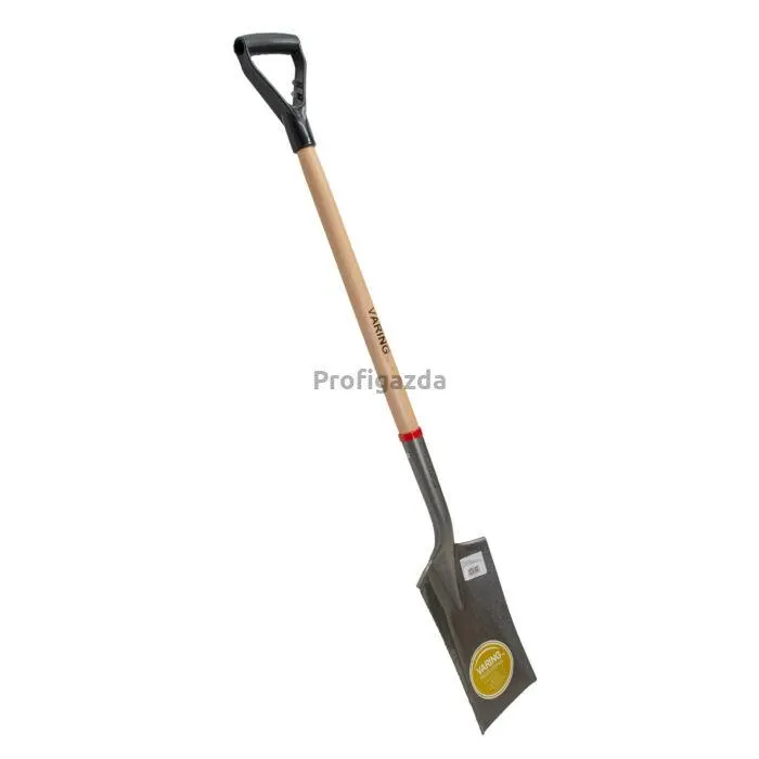 Ásó acél fejjel és lakozott keményfa nyéllel