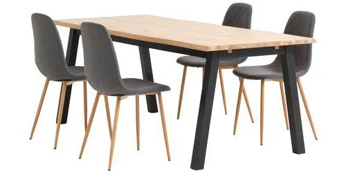 SKOVLUNDE H200 natúr tölgy + 4 JONSTRUP aszfaltszürke/tölgy