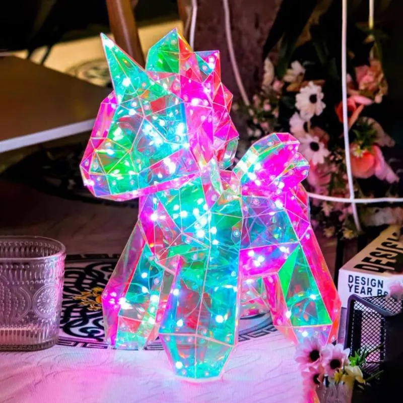 Színes unikornis alakú LED lámpa