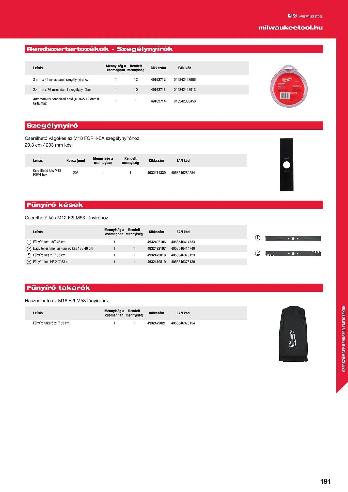 Katalógus Milwaukeetool akciós újság augusztus 14.-tól december 31.-ig 2024. - Oldal 191