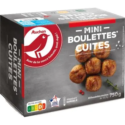 AUCHAN MINI MEATBALLS 750G