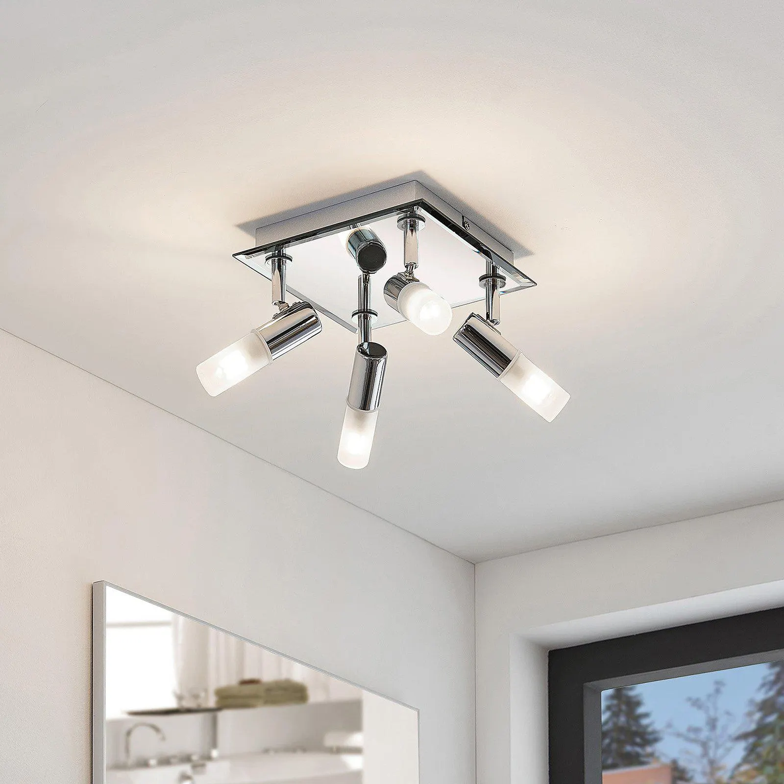 Zela fürdőszoba mennyezeti lámpa, 4 izzós 32x32cm