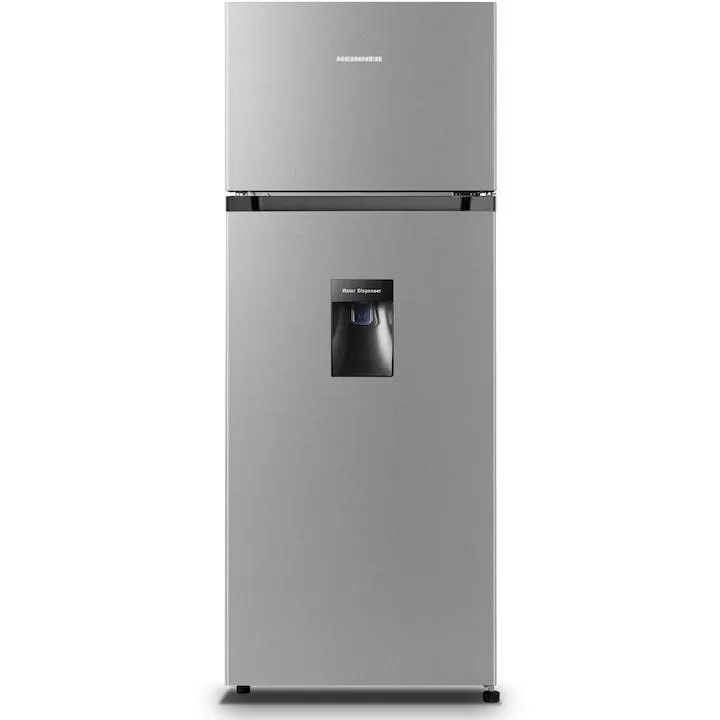 Heinner HF-HS205SWDE++ kétajtós hűtőszekrény, 206l, Vízadagoló, LED világítás, E energiaosztály, H: 143.4cm, Ezüst