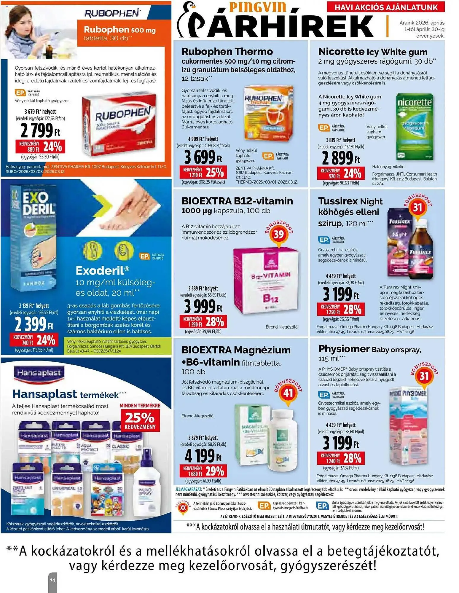 Katalógus Pingvin Patika akciós újság április 1.-tól április 30.-ig 2026. - Oldal 14