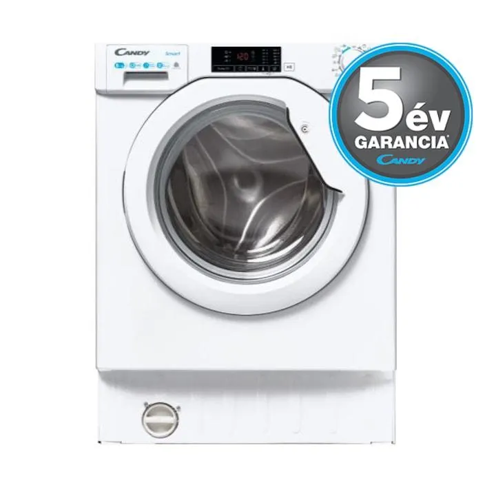 Candy CBD 485D1E-S beépíthető mosó-szárítógép, fehér, 8kg, 5kg szárítókapacitás, 1400 fordulat/perc, E/D energiaosztály, Fehér