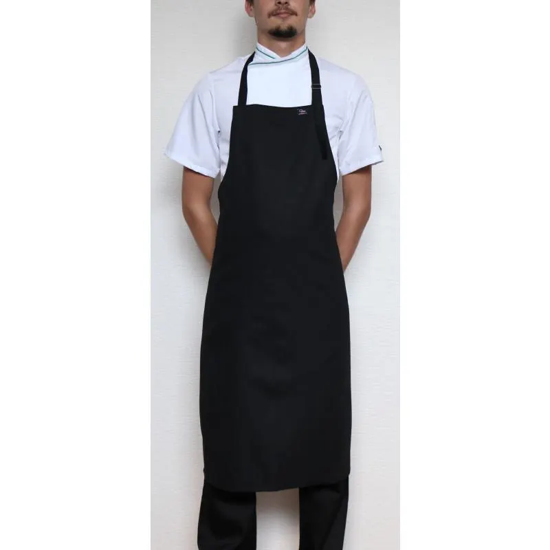 Szakácskötény nyakpántal 100% pamut - fekete