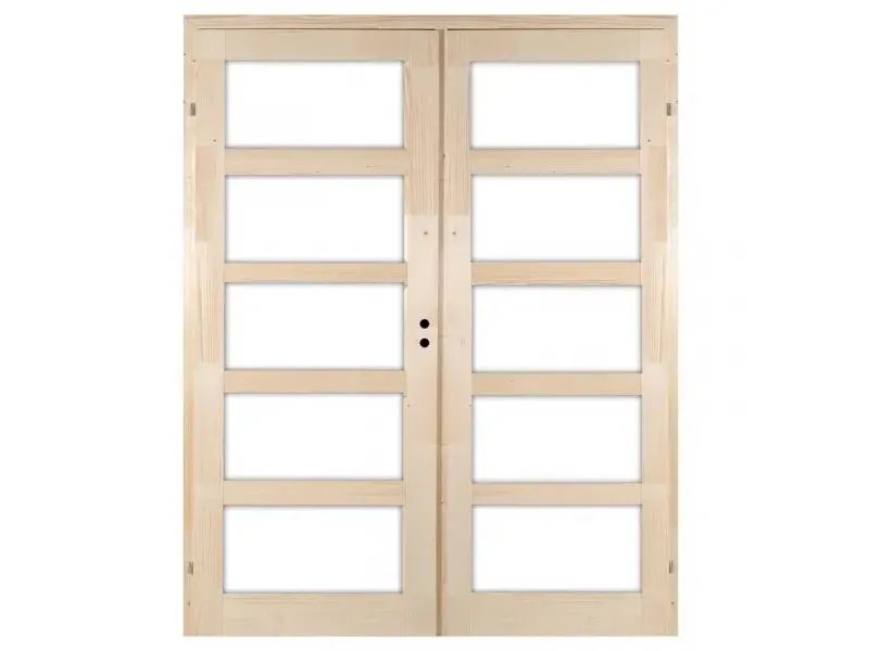 ZEBRA 5 - kétszárnyú beltéri ajtó 140x210 (mélyenüvegezhető-bal-pallótokos)