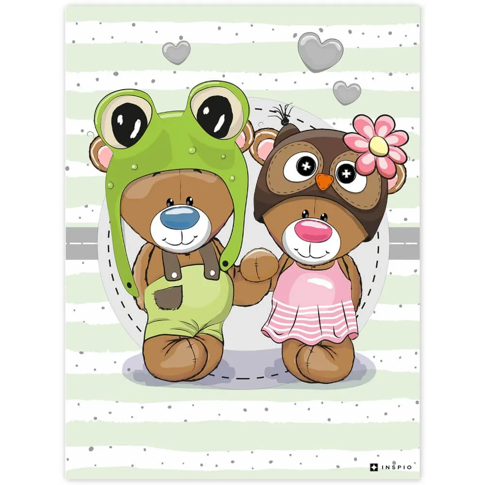 Tábla - Sapkás szerelmes macik