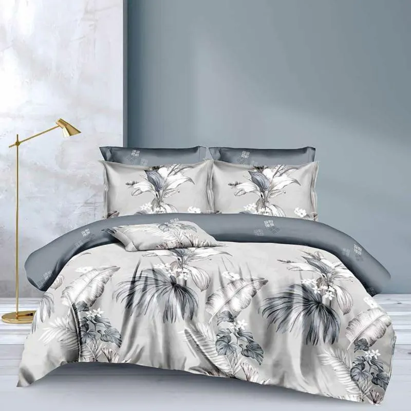 Világos trópusi mintás 3 részes ágyneműhuzat