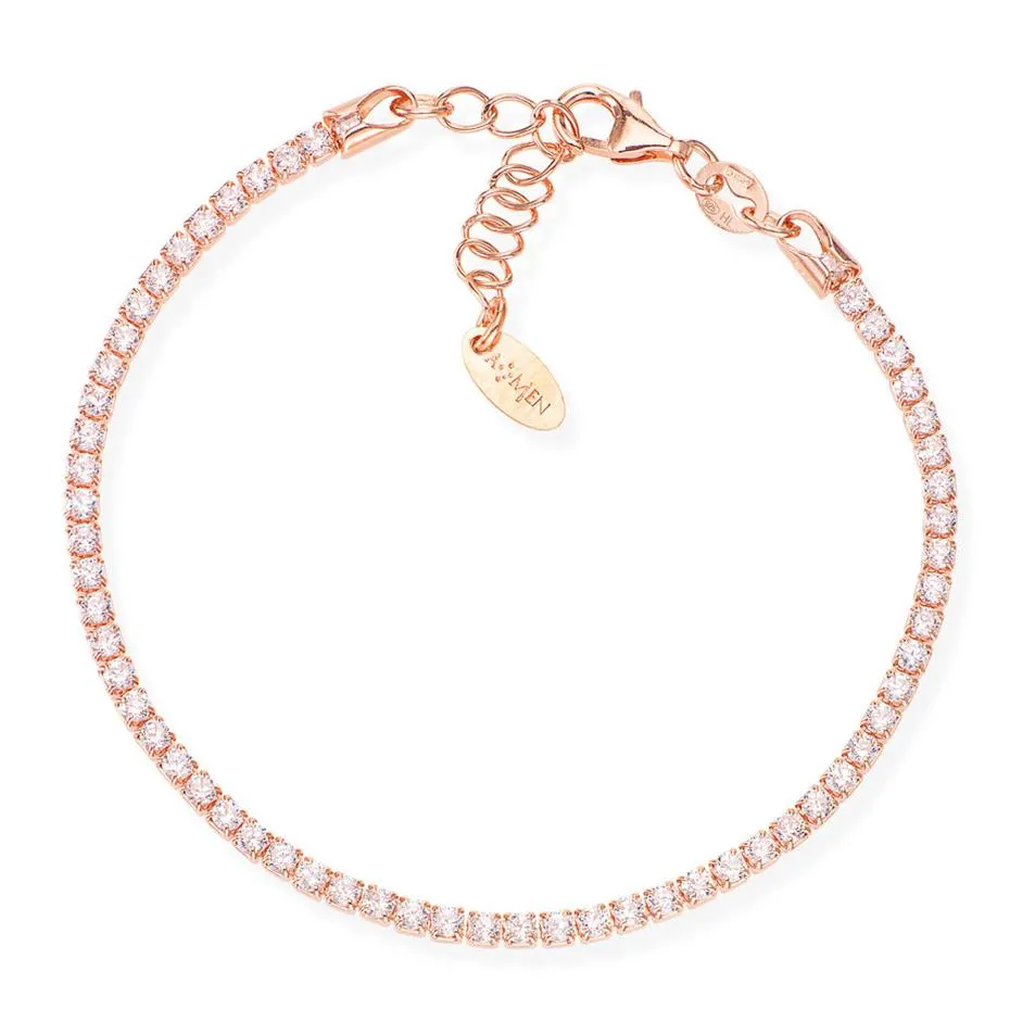 AMEN ezüst strasszos karkötő