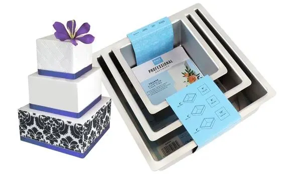 Mély, négyzet alakú tortaformák - 3 db