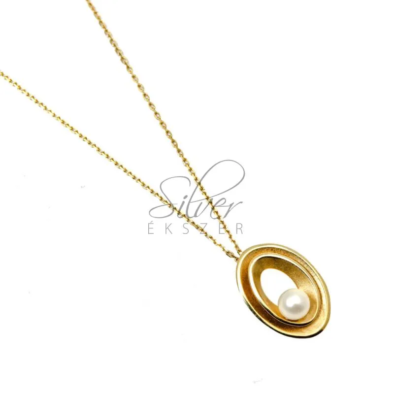 Sárga arany nyaklánc ovális medállal