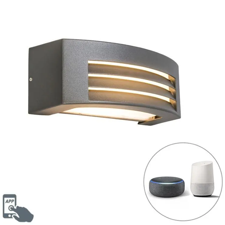 Intelligens fali lámpa antracit IP44, beleértve a Wifi P45-öt - Hurricane 1