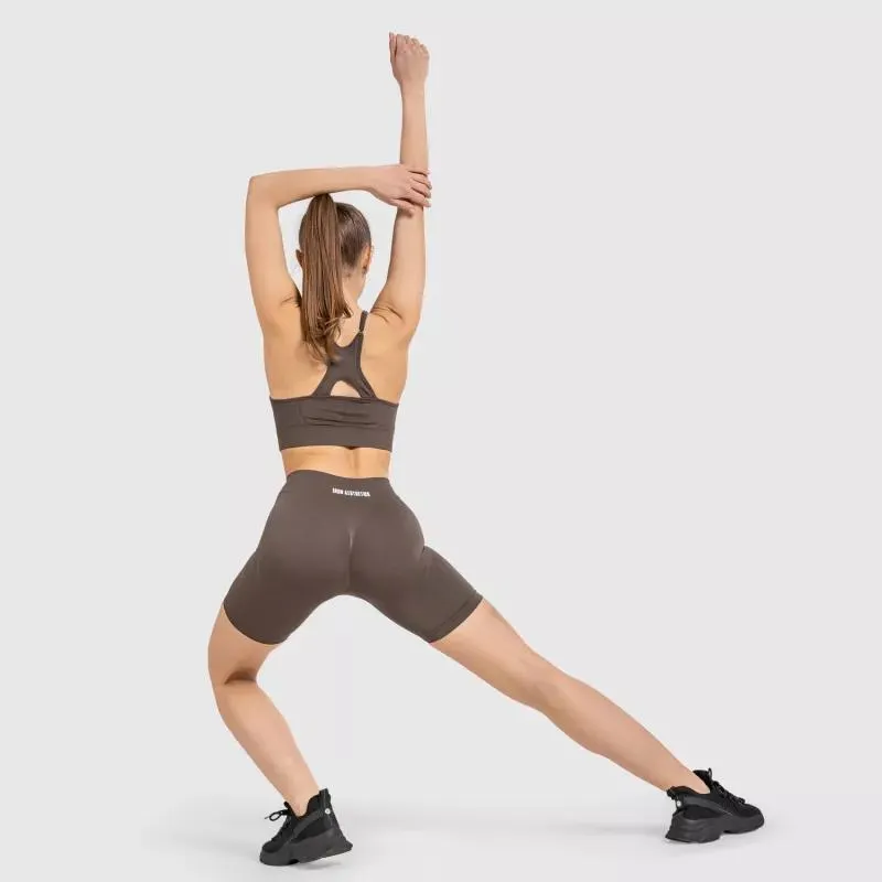 Varrás nélküli fitness szett Iron Aesthetics Seamless Sleek, barna