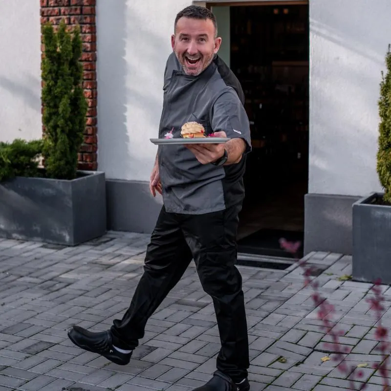 EGOchef OTTAVIO cool vent szakácskabát szürke - rövid ujjú