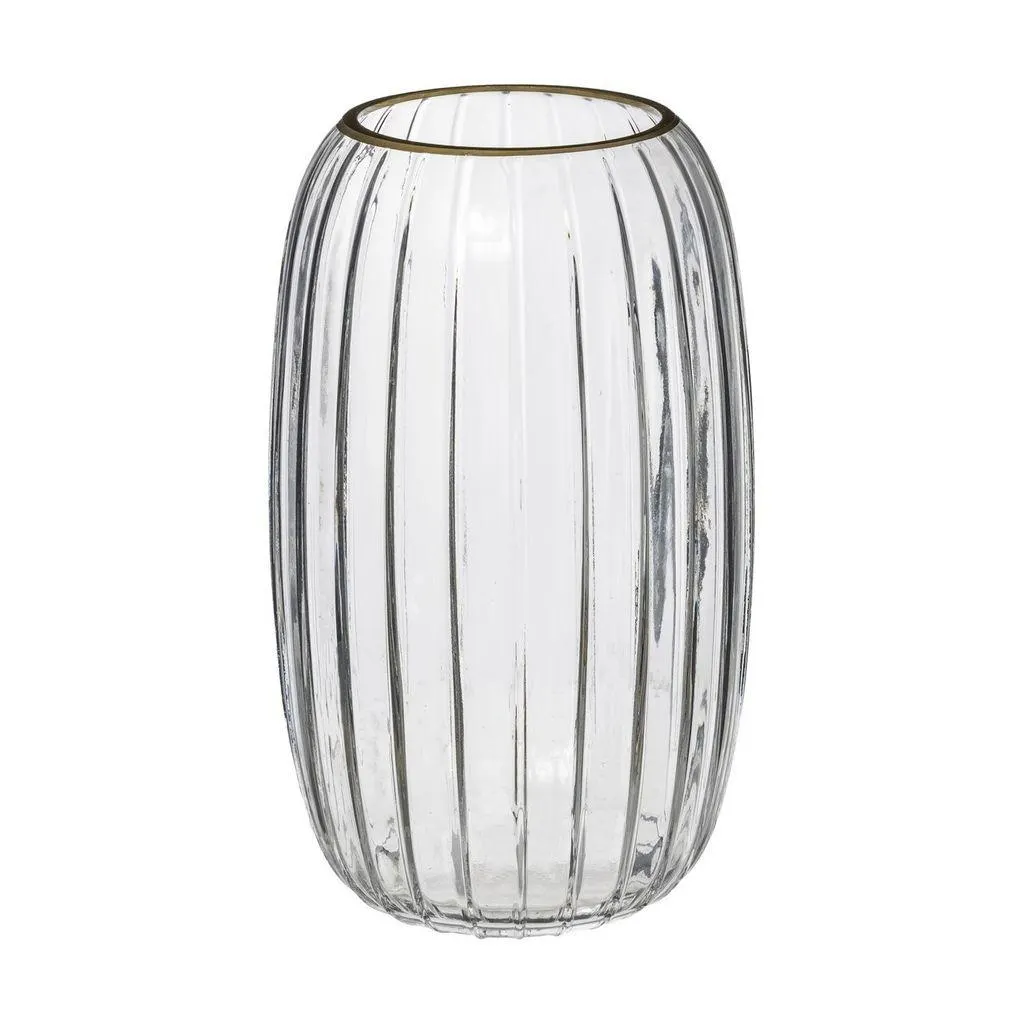 Domború váza, arany szegéllyel, átlátszó - PLUIE