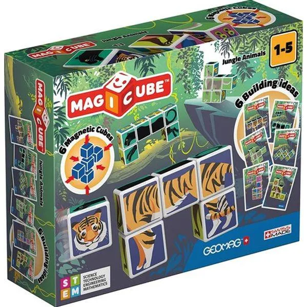 Geomag Magicube - Vadállatok építőkocka szett - 6 db-os