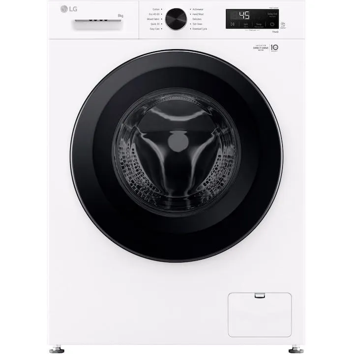 LG F4X1008NWK mosógép, 8kg, 1400 RPM, 6 Motion, Inverter Direct Drive, Steam, Wi-Fi, Fehér