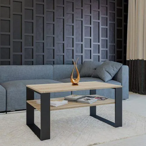 Odell MIX 1P dohányzóasztal, 90x50x58 cm, sonoma-fekete