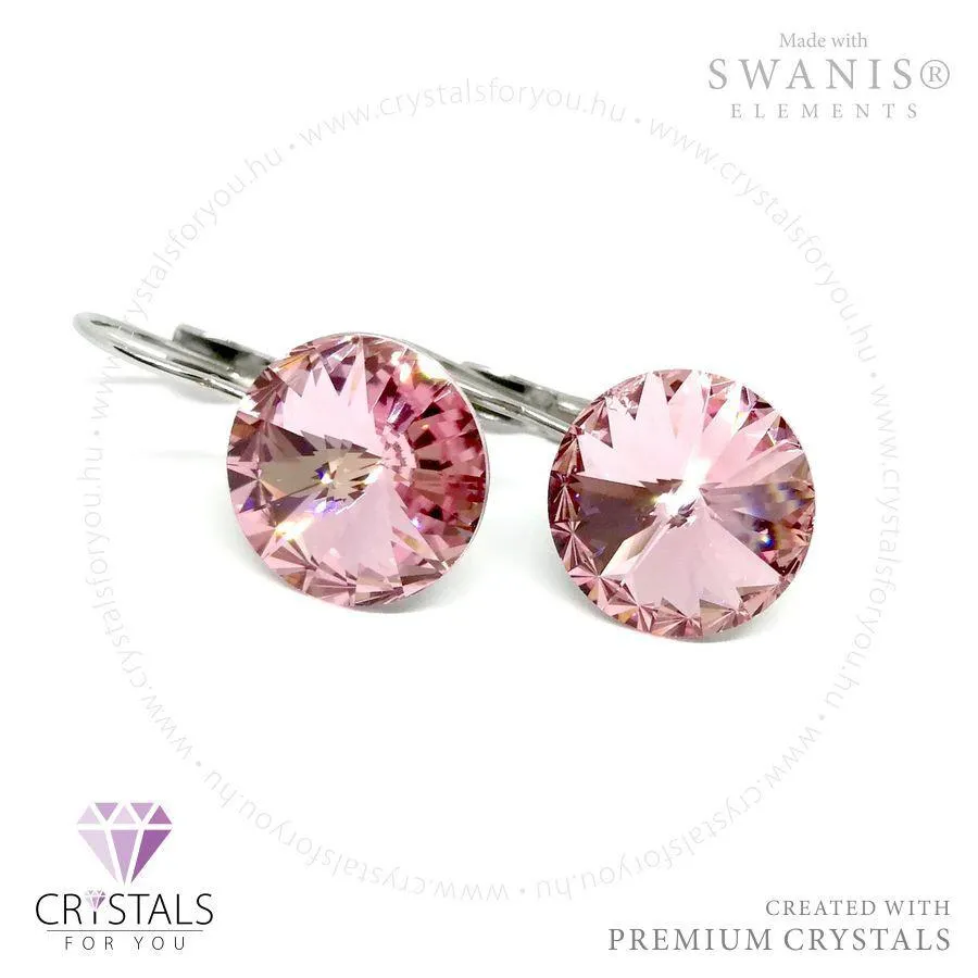 Kör alakú Swanis® prémium kristállyal díszített francia kapcsos fülbevaló