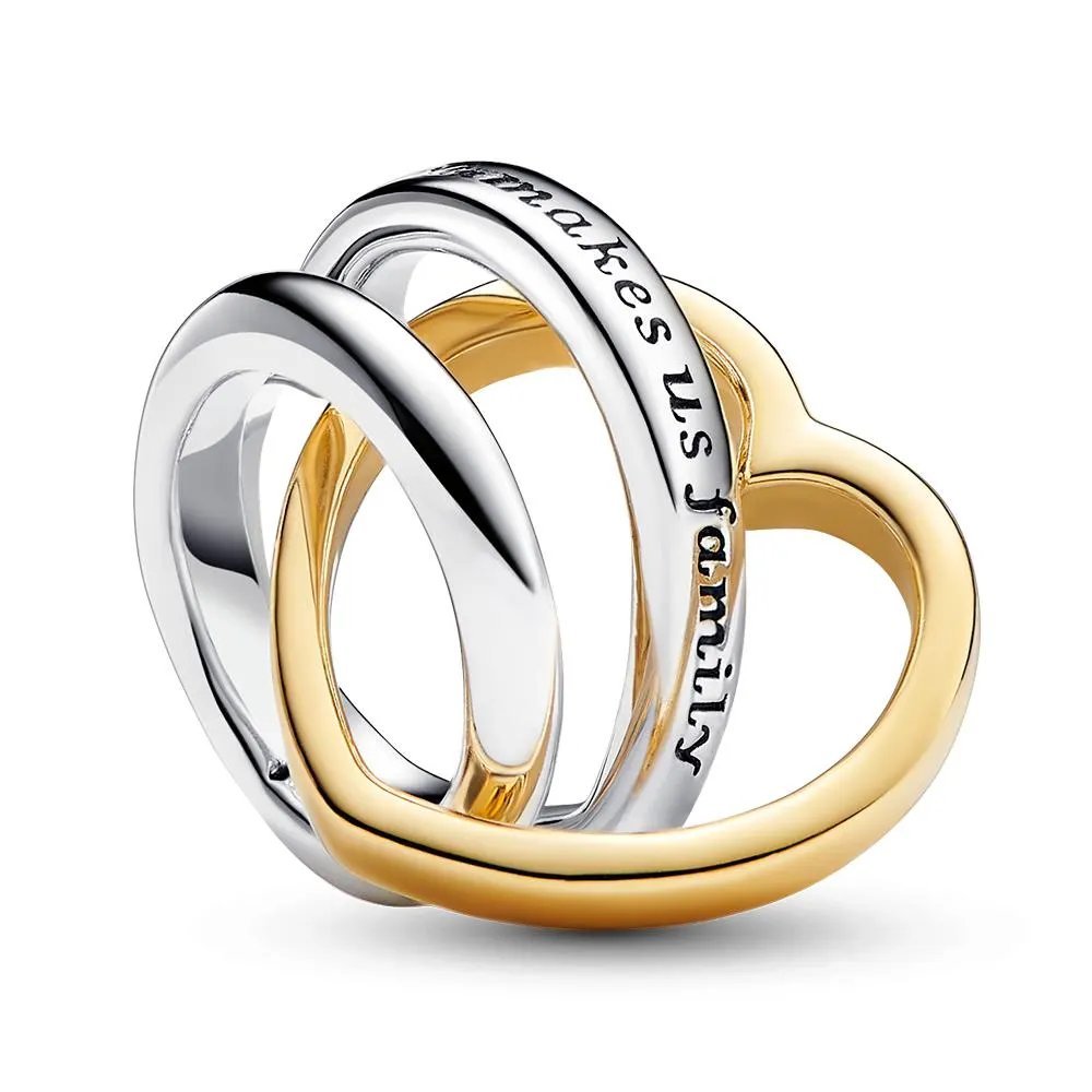 PANDORA aranyozott összefonódó szívek charm