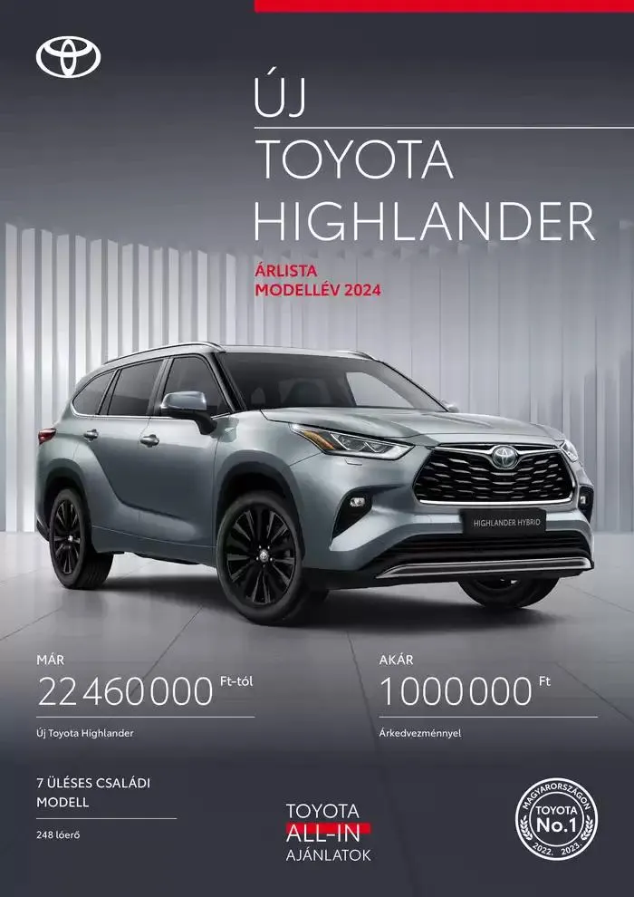 Katalógus Toyota Highlander december 21.-tól december 21.-ig 2025. - Oldal 1