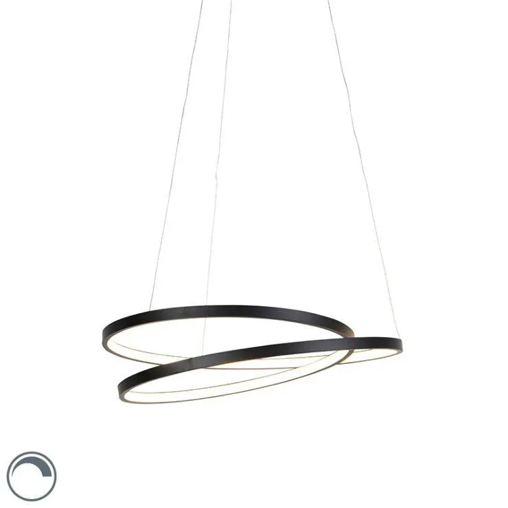 Design hanglamp zwart 55cm incl. LED dimbaar - Rowan