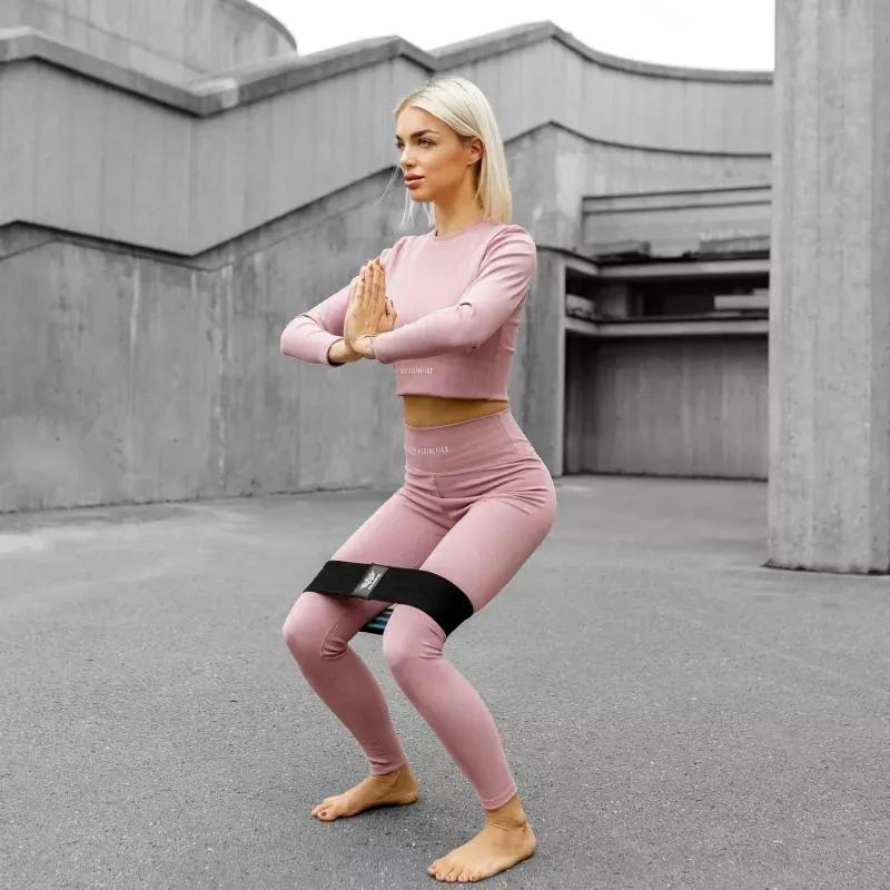 Női magasderekú leggings Iron Aesthetics Rib, dusty rózsaszín